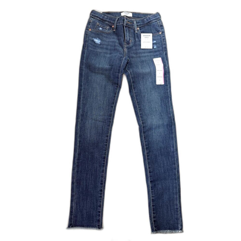 NWT Denizen from Levi's Girls Super Skinny Jeans Size 10 Distressed Fray